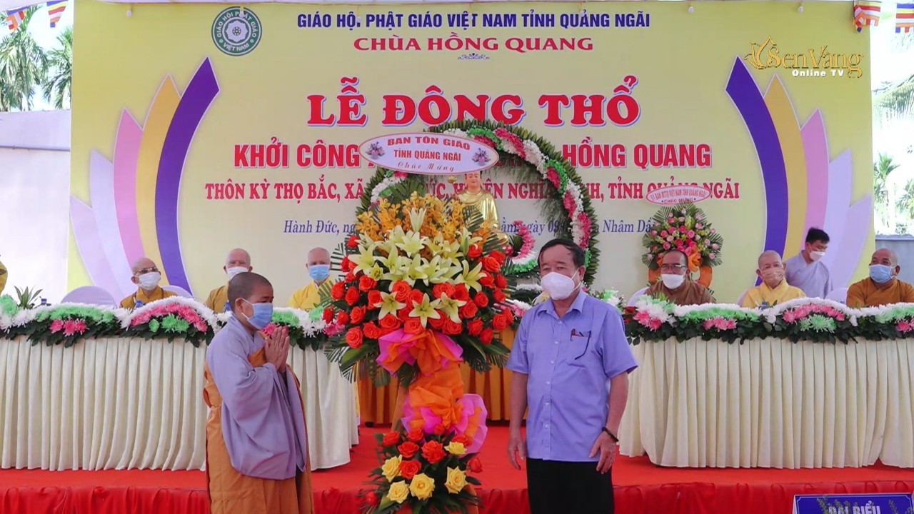 Chùa Hồng Quang, xã Hành Đức, huyện Nghĩa Hành khởi công xây dựng chánh điện