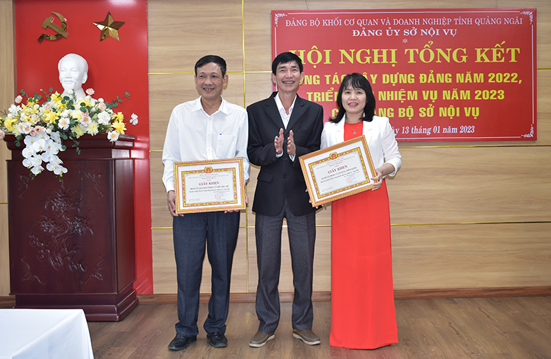 Đảng bộ Sở Nội vụ tỉnh Quảng Ngãi tổ chức Hội nghị tổng kết công tác xây dựng Đảng năm 2022